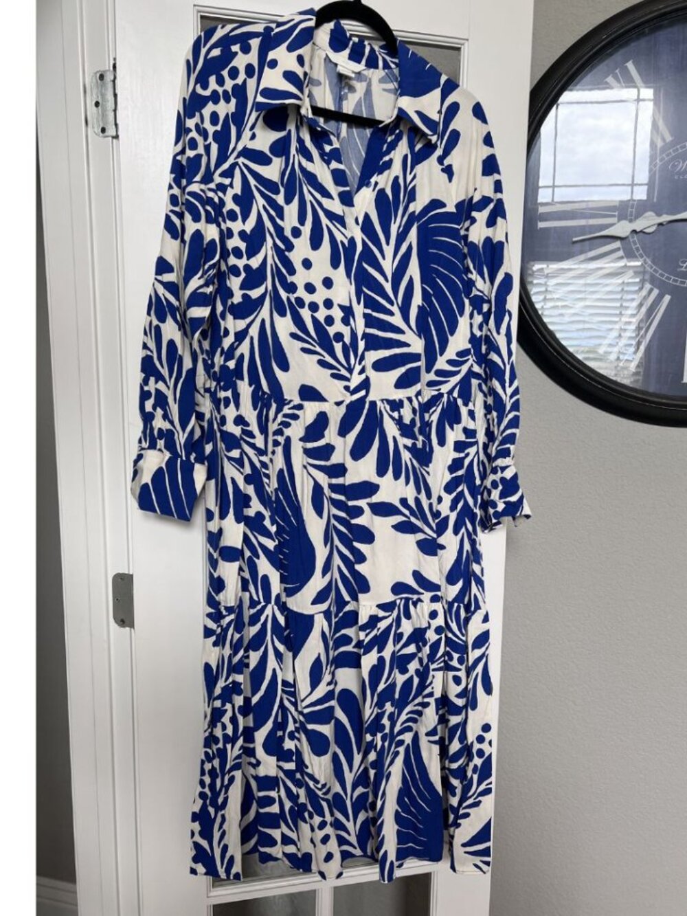 H&M Blue & White Viscose Shirt Dress - Picture 2 of 6